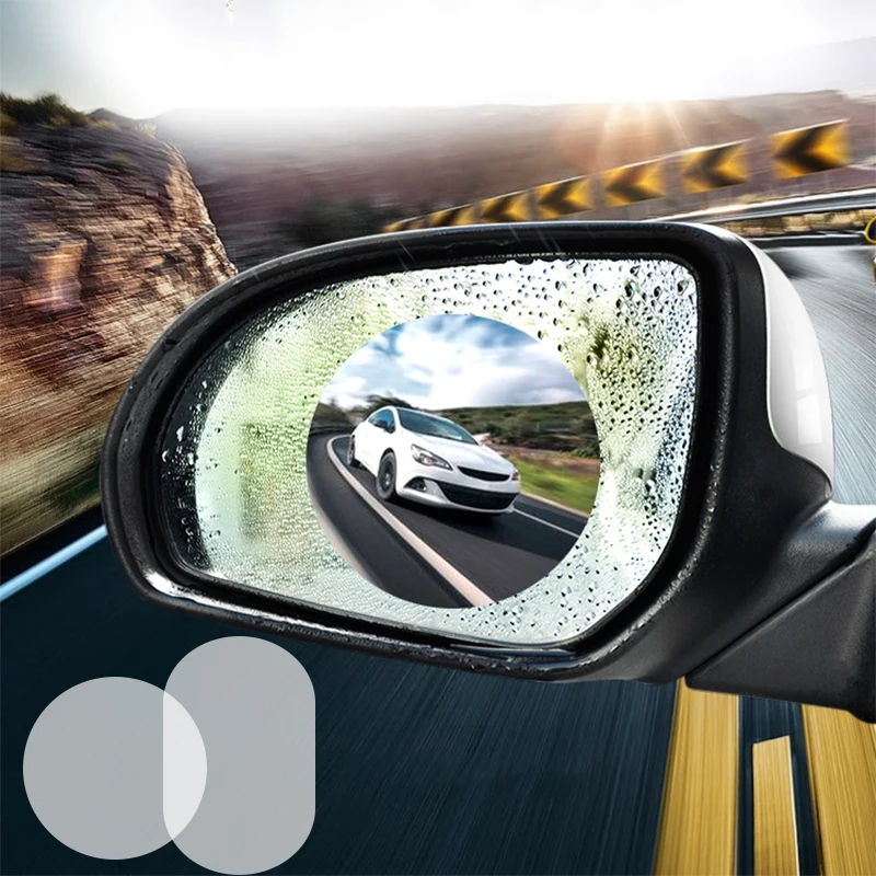 2PCS Anti Fog Car Mirror Window Clear Film Car Rearview Mirror Protective Film Waterproof