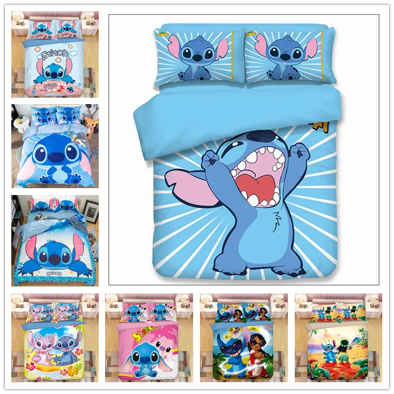 Disney Lilo& Stitch Bedding Set Children Duvet Covers Pillowcases Cartoon bed set Comforter Bedding Sets bedclothes bed linen