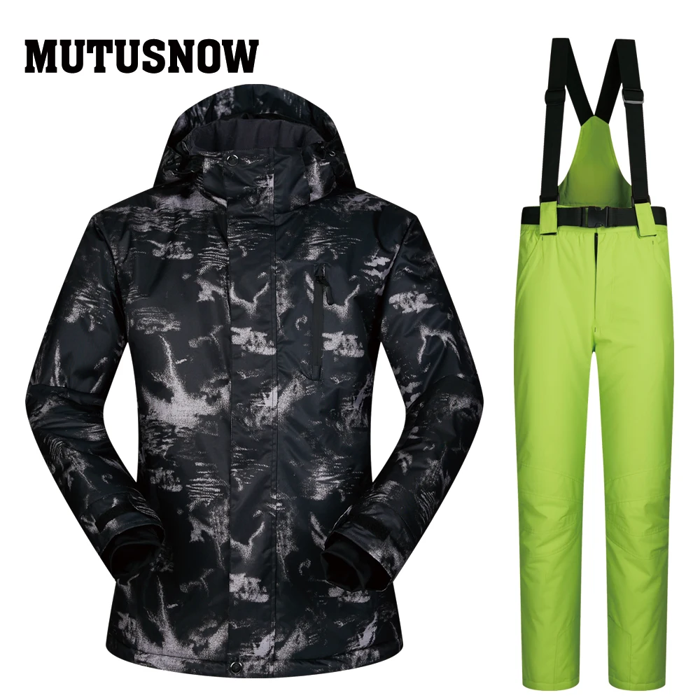 MUTUSNOW 2019 جديد الرجال بدلة تزلج مجموعات الذكور يندبروف ماء رشاقته الملابس على الجليد سترات للتزلج و السراويل مجموعات الشتاء الماركات