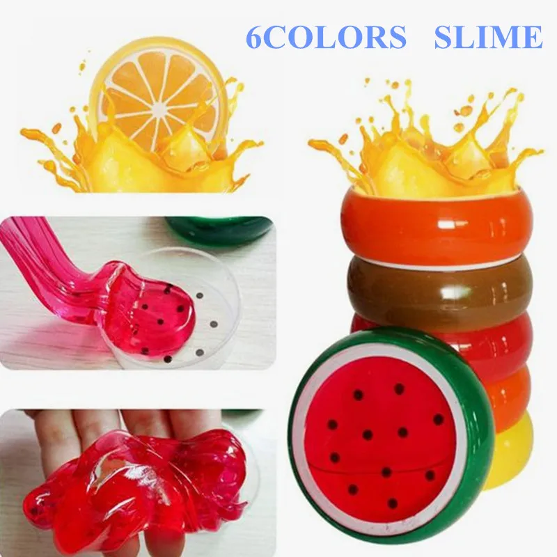 

Fruit Magnetic Color polymer Clay slime Mud Kids transparent Crystal slime putty Intelligent Hand Gum toys Plasticine Playdough