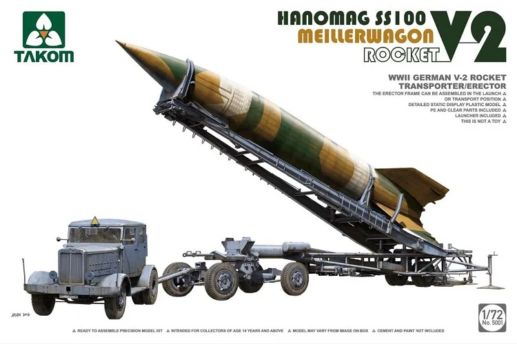 TAKOM 1/72 WW. II Немецкий V2 ракета Meillerwagon Hanomag SS100 трактор 5001