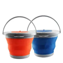 5L складное рыболовное ведро с крышкой портативное ведро Автомойка рыболовное ведро Ванная Кухня открытый ящик для хранения воды инструмент
