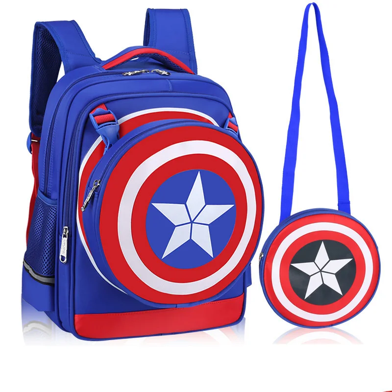 Mochila de dibujos animados para niños de nailon de alta calidad a prueba de agua 2017 Mochila escolar para Capitán América Mochila Masculina Cartable Enfant Mochila de dibujos animados para niños de nailon de alta calidad a prueba de agua 2017 Mochila escolar para Capitán América Mochila Masculina Cartable Enfant
