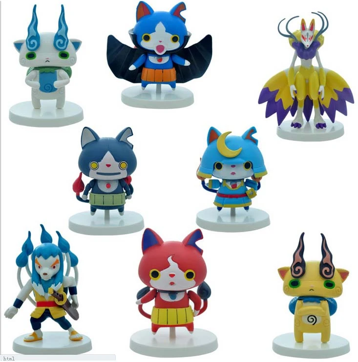 8 шт./компл. аниме Yokai Yo kai часы Youkai мультфильм милый ПВХ фигурка Коллекционная