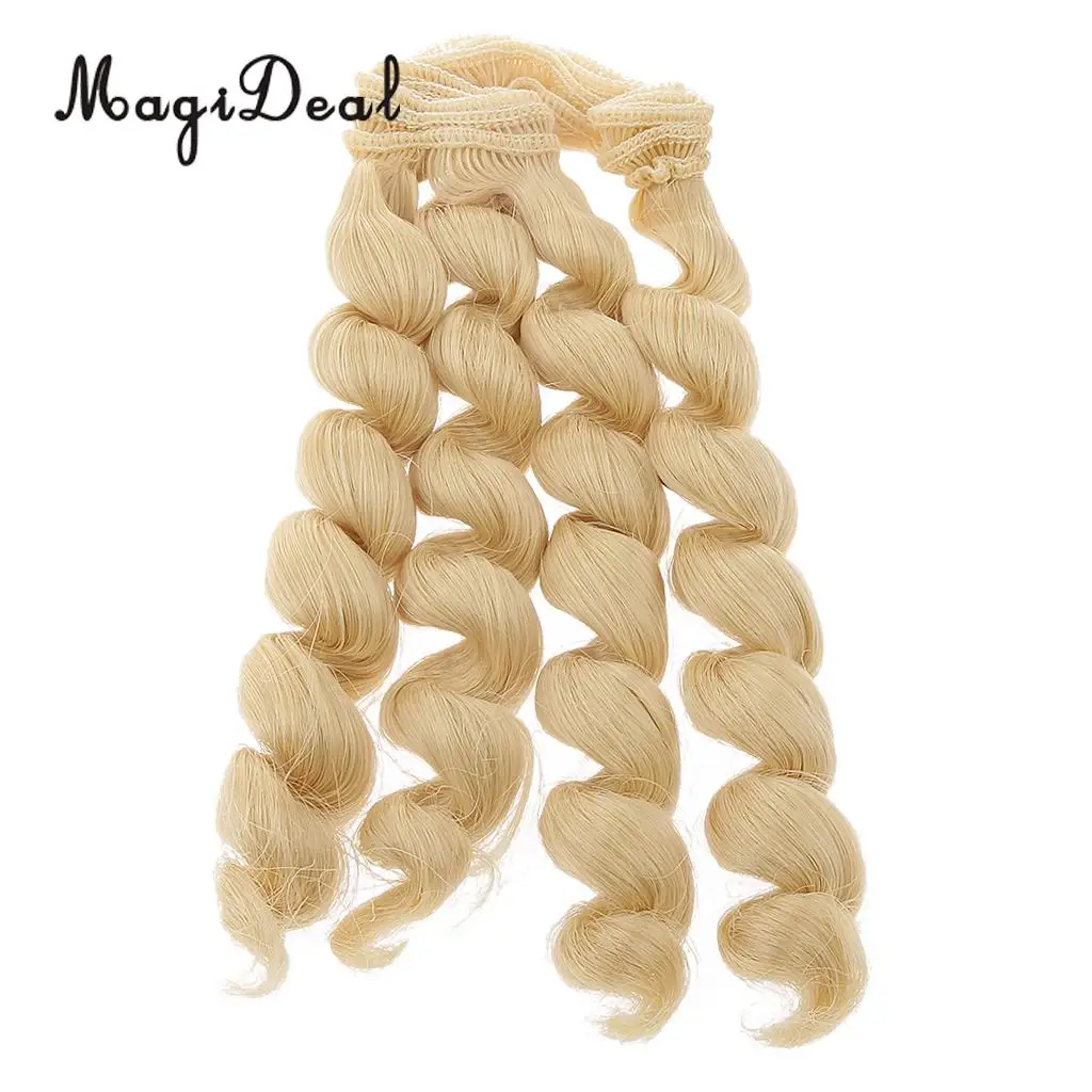 MagiDeal 1Pc 15x100cm DIY Curly Hair Wig Hairpiece for 1/3 1/4 1/6 BJD SD Dolls Model Party Girls Best Birthday Gift 12Colors