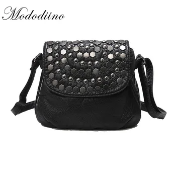 

Mododiino Rivet Shoulder Bag Brand Women Bag Saddle Mini Crossbody Bags Pu Leather Flap Bags Luxury Women Bag Designer DNV0977