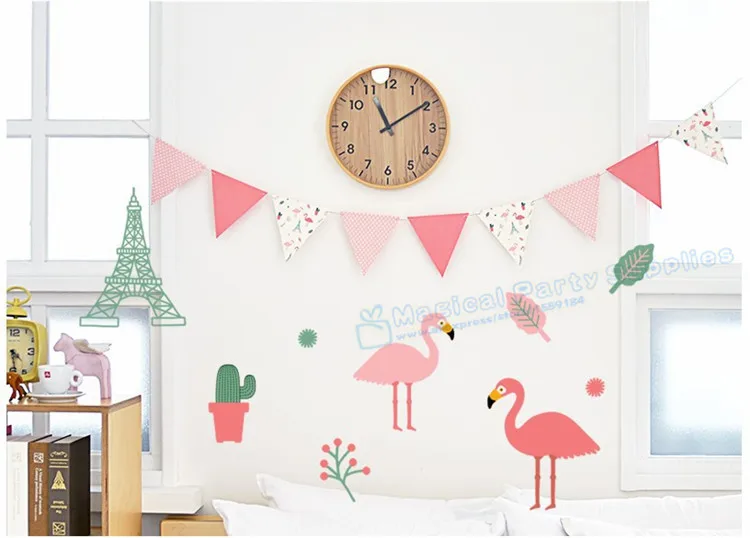 

Free Shipping 1 Set Flamingo Bunting Hen Party Decor Tropical Banner Let's Flamingle Bachelorette Party Decor Pink Garland