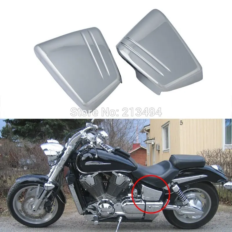 Motorcycle Chrome Battery Side Fairing Cover Metal For Honda VTX 1800 C VTX1800C Custom 2002