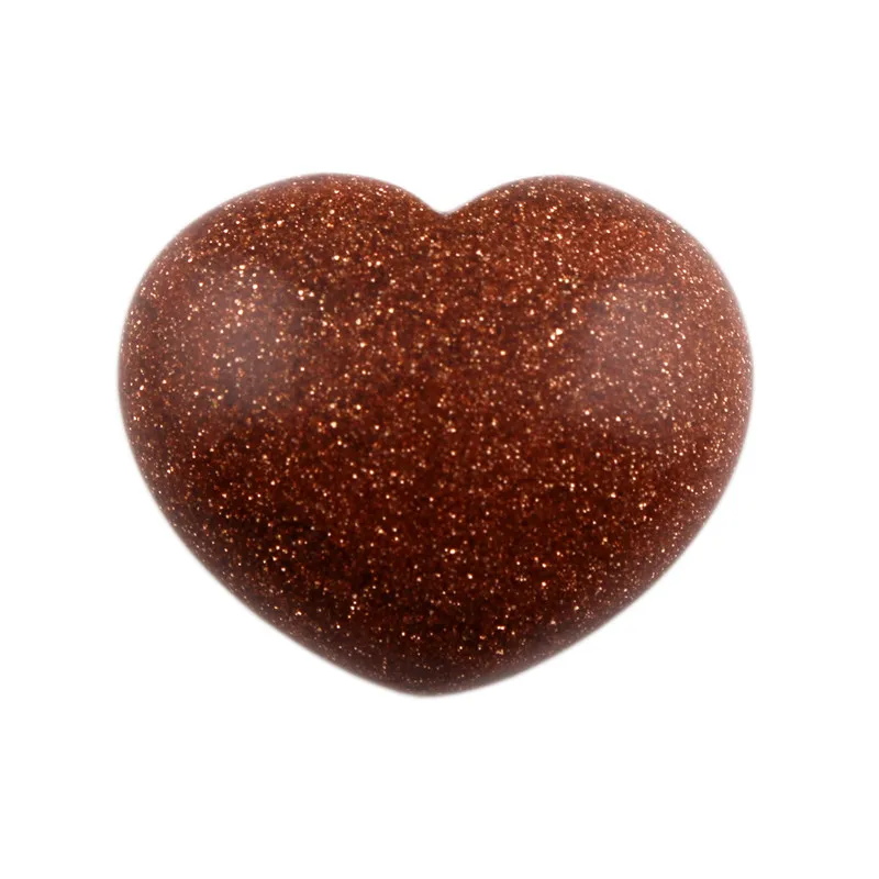 Подарок на день Святого Валентина 30 мм Натуральная красная яшма унакит бирюза сердце Исцеление Рейки фэн шуй хрустальные бусины Lover Бесплатный мешочек - Цвет: Gold Sand Stone