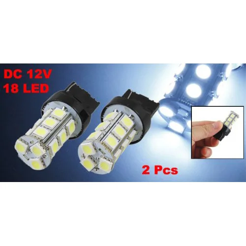 

TOYL New 2Pcs 7443 7440 T20 White 18 LED 5050 SMD Tail Brake Light Bulbs
