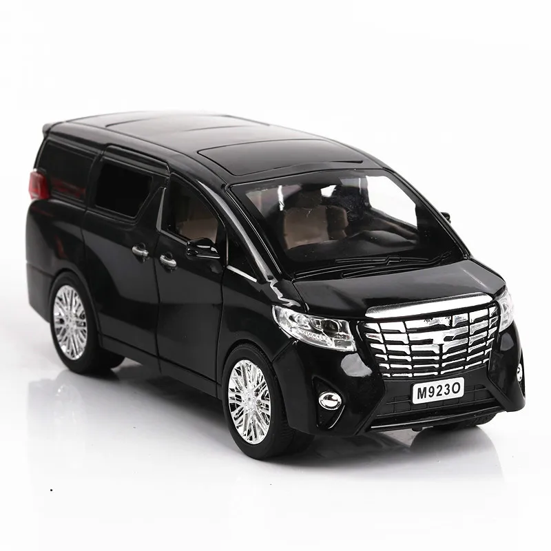 

For Toyota Elfa Alphard Nanny Car Alloy Model Diecast MVP Simulation Toy Car Model 1:24 Pull Back 6 Open Door Auto Mobile Wheels