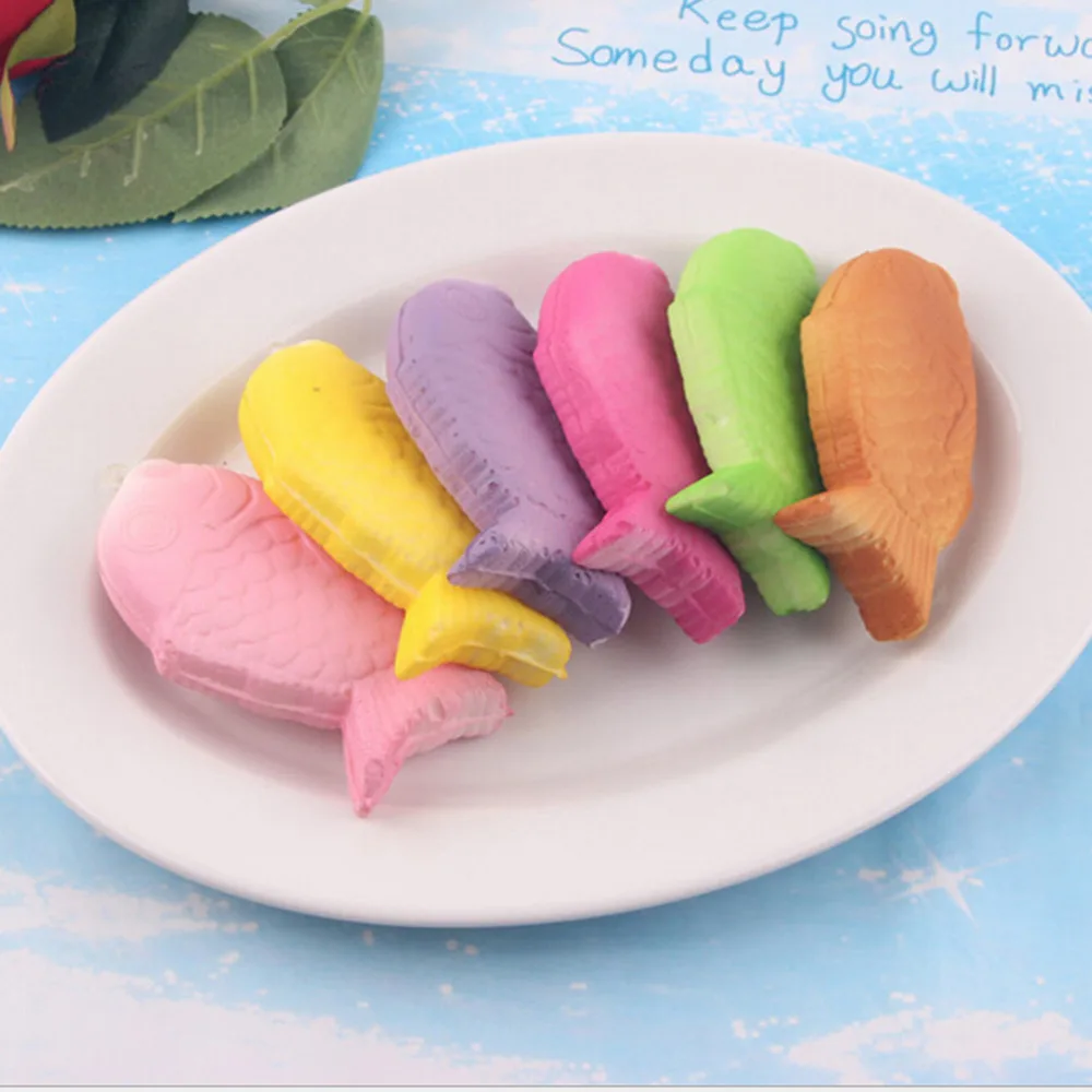 Soft Slow Rising Bread Fun Charms Kids Toy Gift Bag Accessories New Cute 8CM Squishy Fish Cellphone Straps