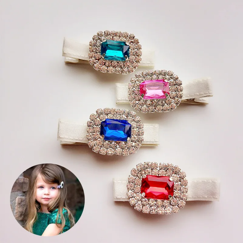 

New Korea Luxurious Hairpin Sparkling Gem Hair Clips Diamond Crystal Hair Grips for Girls Hair Accessories