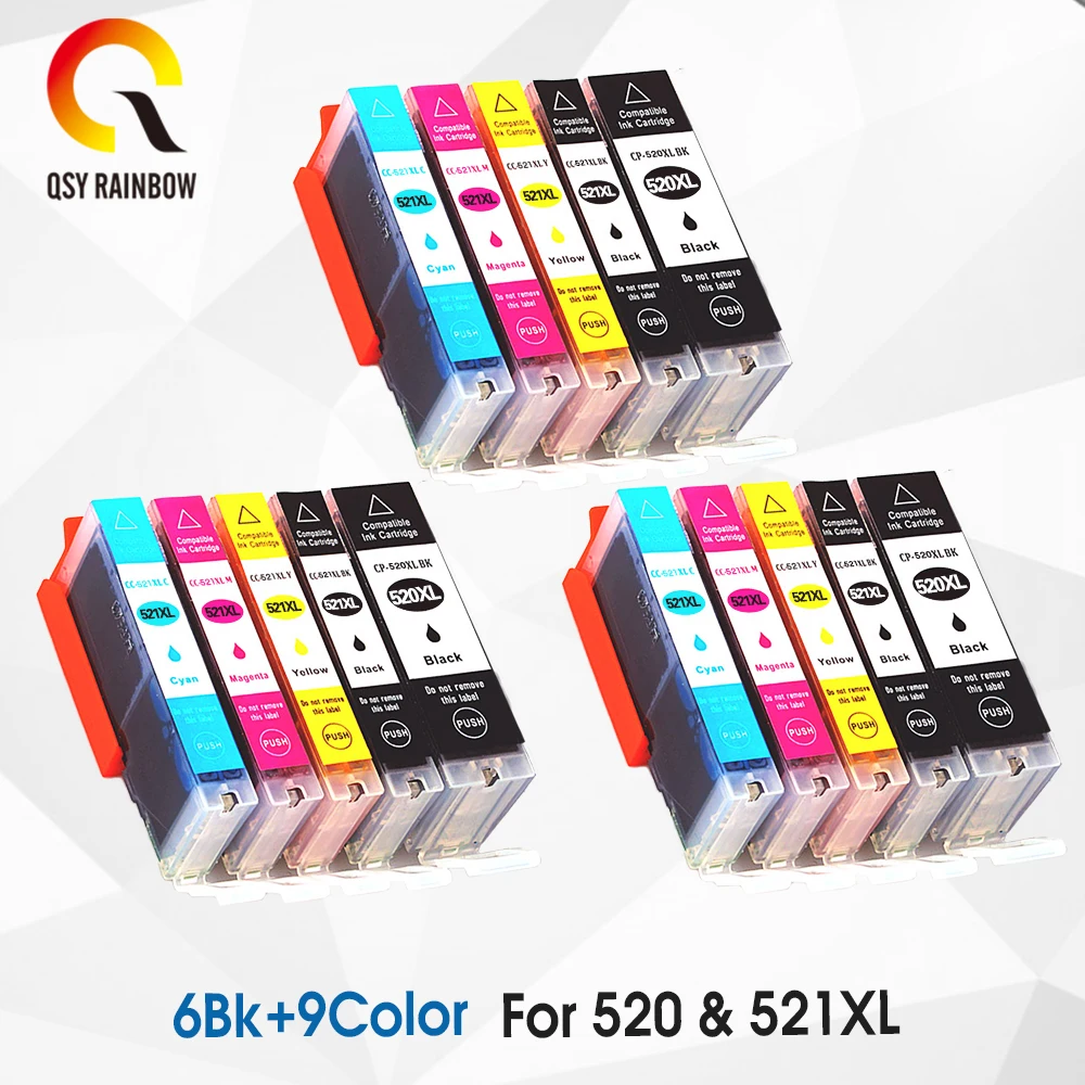 Сменные чернильные картриджи PGI 520 CLI 521 для Canon PIXMA iP3600 4600 4700 MP 540 550 560 620 630 640 980 MX860 |