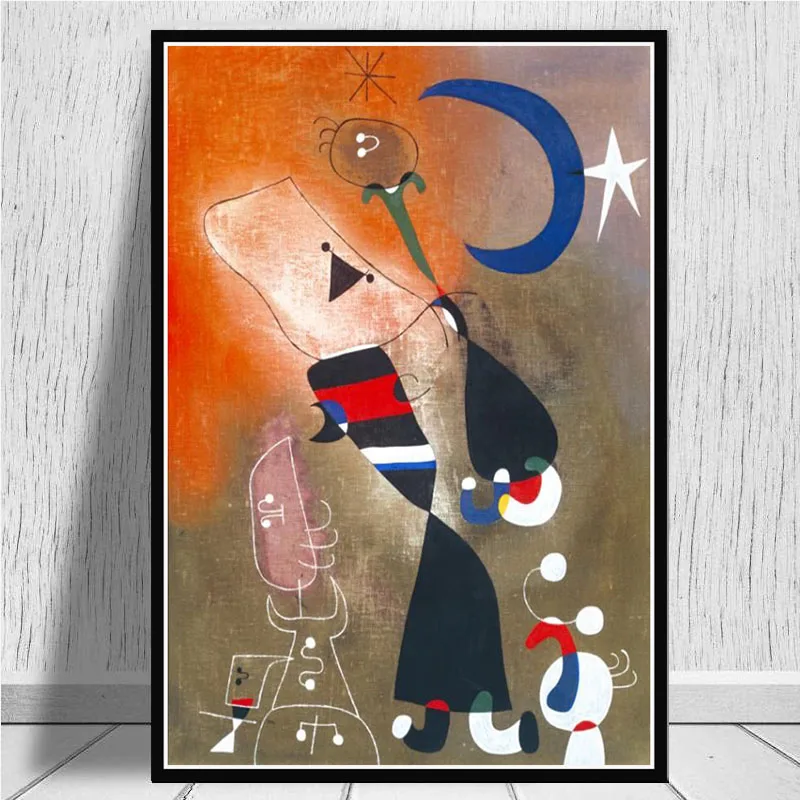 Joan Miro Знаменитые Картины абстрактный плакат настенная художественная картина плакаты и принты Картина на холсте для декора дома комнаты - Цвет: 0017