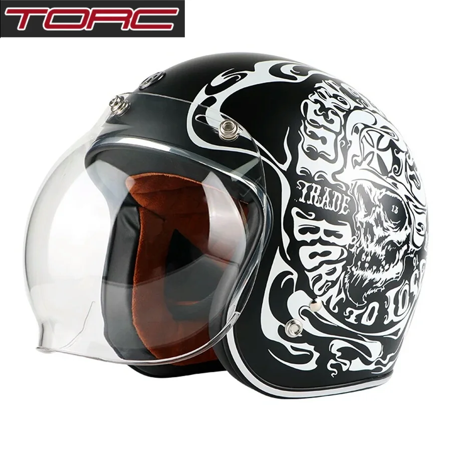 1 шт TORC 3/4 Открытый мотоциклетный шлем для скутера винтажный прозрачный зеркальный шлем для мотоцикла