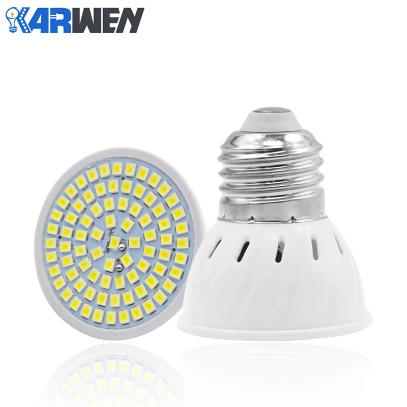 KARWEN GU10 MR16 E27 E14 LED Bulb AC220V Bombillas LED Lamp SMD 2835 Spotlight 48 60 80 LEDs Lampara Luz 10pcs/lot KARWEN GU10 MR16 E27 E14 LED Bulb AC220V Bombillas LED Lamp SMD 2835 Spotlight 48 60 80 LEDs Lampara Luz 10pcs/lot
