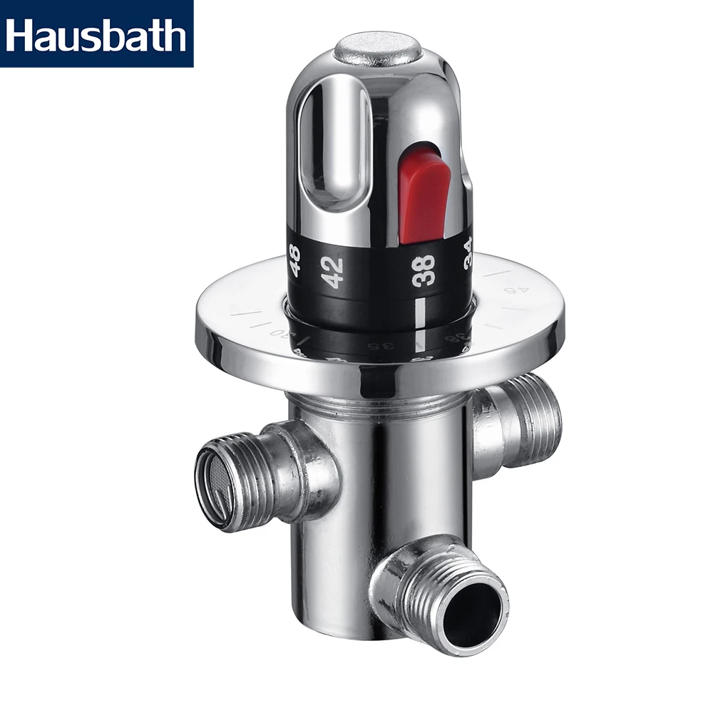 

Thermostatic Mixing Valve Temperature Control Water Mixer Wall Mounted Chrome Finished Temperature Control Solar