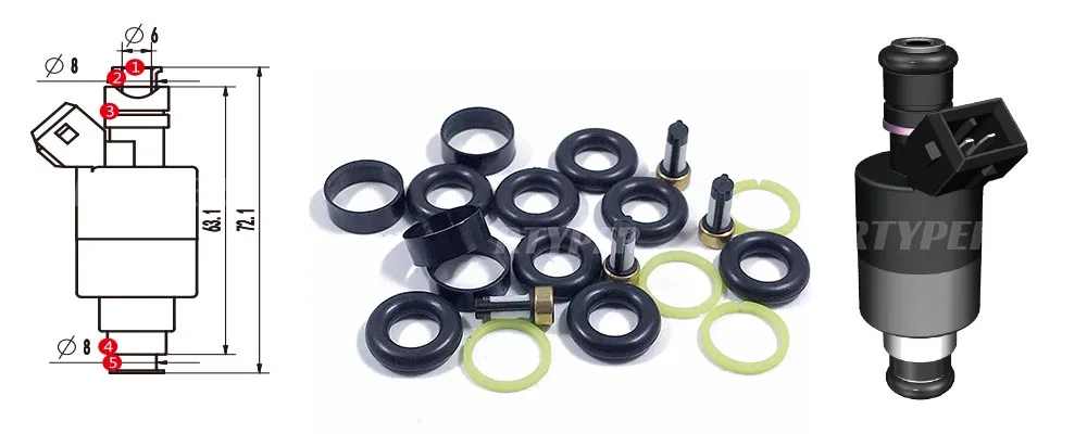 &nbsp;4 Set Fuel Injector FJ10035 Repair Kits  03005 For  DELPHI Chevrolet GMC (2)