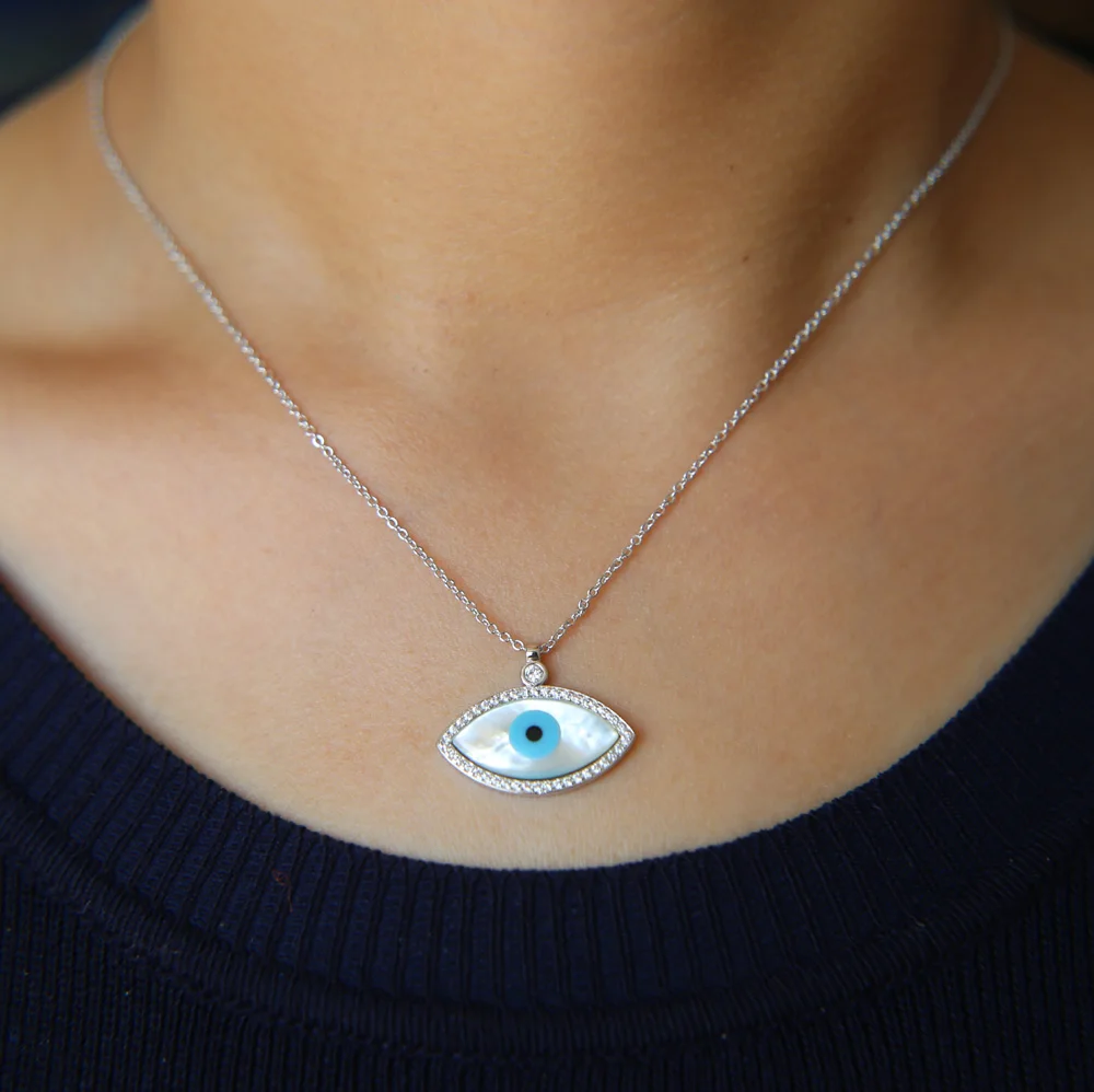 Женское ожерелье с подвеской Collier длинное в виде турецких Дурной глаз N104|collar maxi|eye