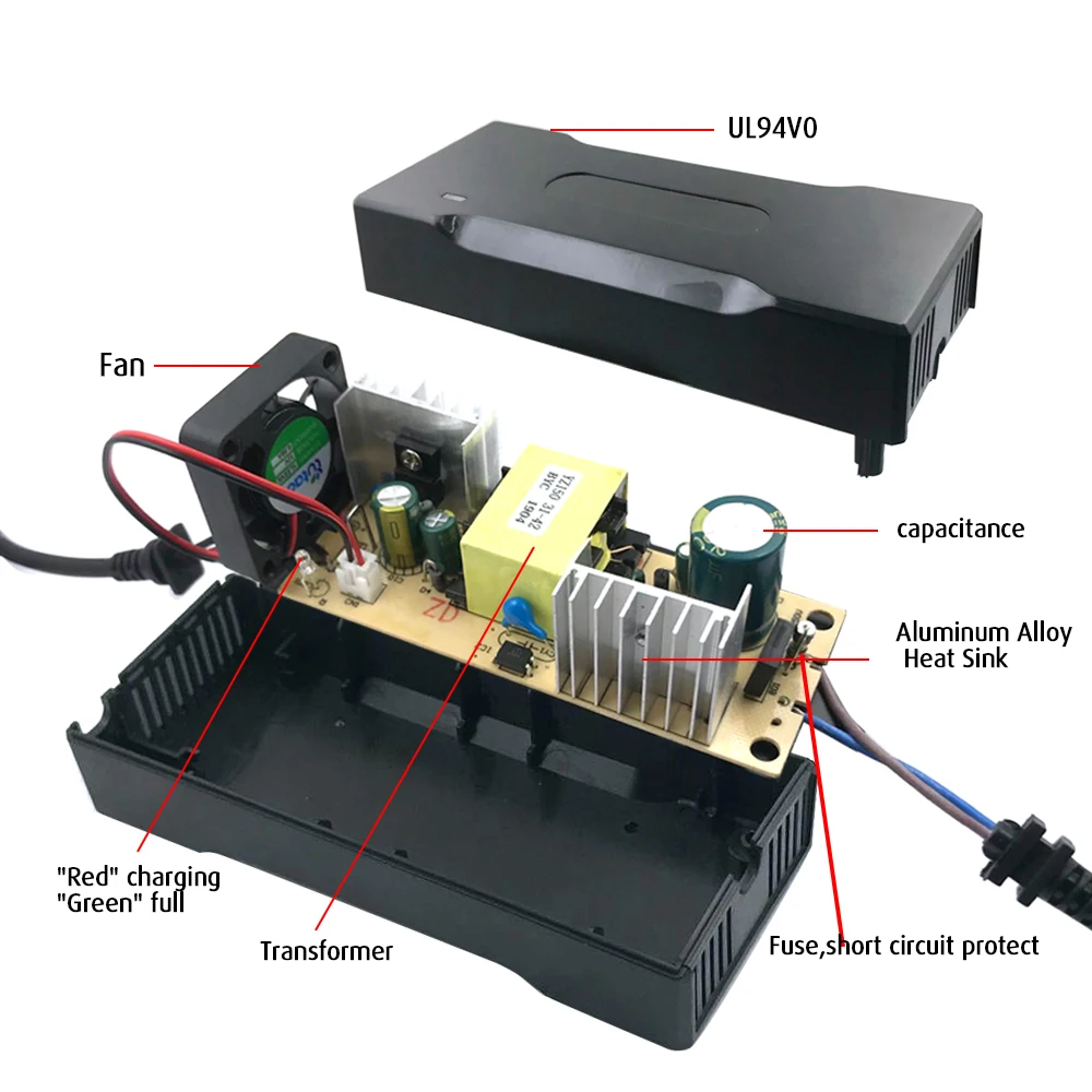 YZPOWER 42V 2A литиевая батарея зарядное устройство для 36V 8Ah 10Ah 12Ah 15Ah 20Ah Li-Ion Li-poly электрический скутер E-bike аккумулятор