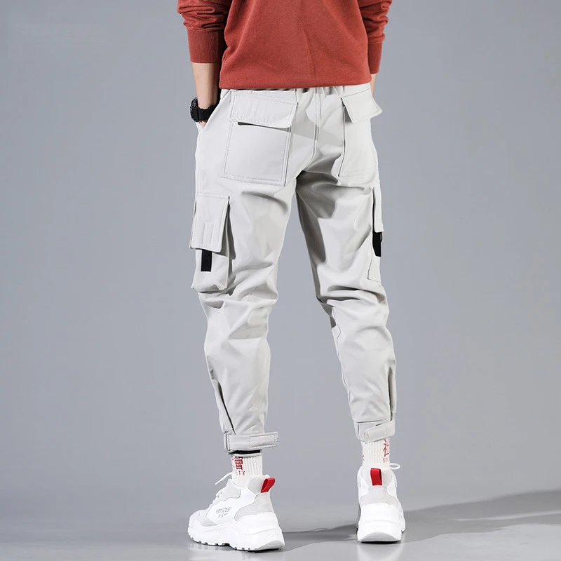 Hip Hip Cargo Pants Men Ankle Length Pants Men s Joggers Streetwear Solid Color 2019 Spring 5