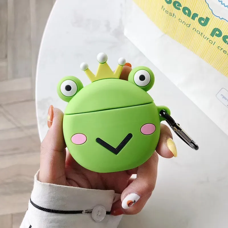 

For AirPods 2 Case Cute 3D Cartoon Frog Earphone Case For Apple Airpods Soft Silicone Protect Cover Funda