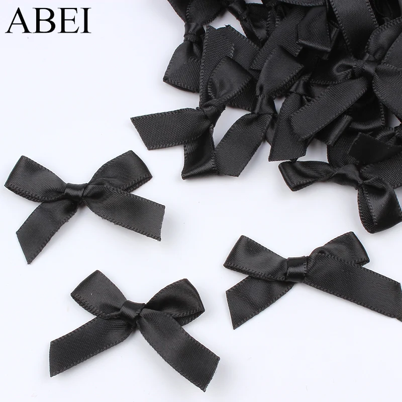 50pcs-lot-Black-Satin-Ribbon-Bow-Sewing-Garments-Accessories-DIY-Bow ...