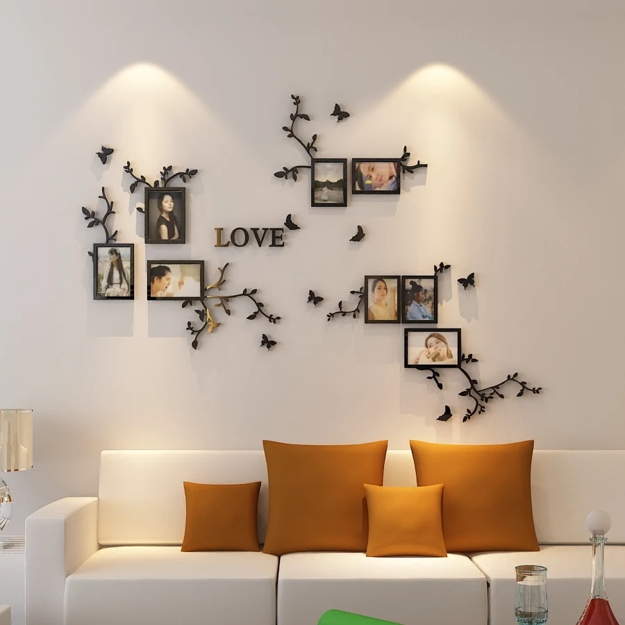 Hot sale Photo Frame Wall  3d  acrylic  wall  stickers  Living 