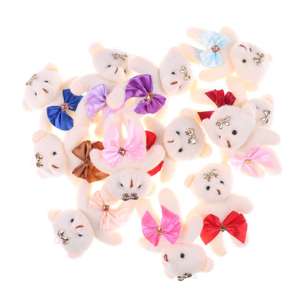 

2 Pcs Lovely Mini Bear toy pp cotton kid toys plush doll flower bouquets bear toy for wedding home doll 12CM Christmas Gift