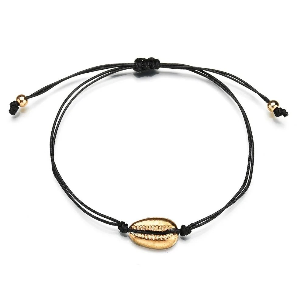 MLING Fashion Gold Alloy Multicolor Rope Chain Bracelet Vintage Shell Bracelet For Women