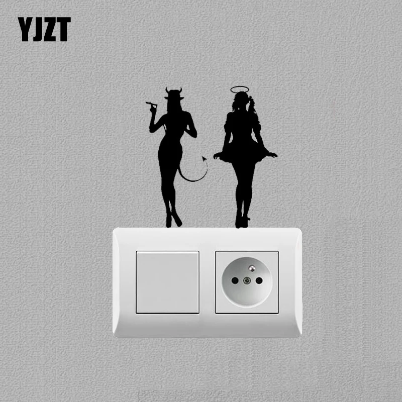 Devil And Angel Hot Sexy Girls Fashion Decor Vinyl Wall Decals Home Light Switch Stickers 7SS0801 | Дом и сад