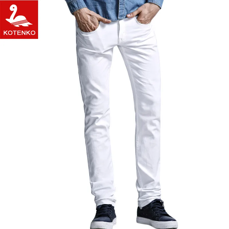 KOTENKO Brand Men Jeans Denim Cotton 2016 mens Straight Leg jeans long slim fit casual trousers