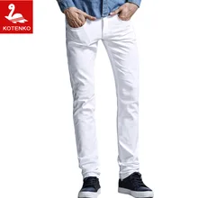 KOTENKO Brand Men Jeans Denim Cotton 2016 mens Straight Leg jeans long slim fit casual trousers