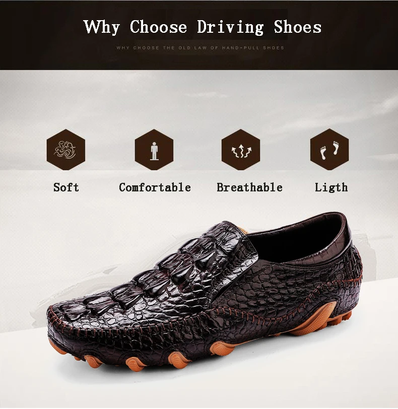 New Men's Octopus Leather Penny Loafers Crocodile Slip On Driving Shoes Mens Casual Shoes Moccasins Business Boat Shoes Branded (4)