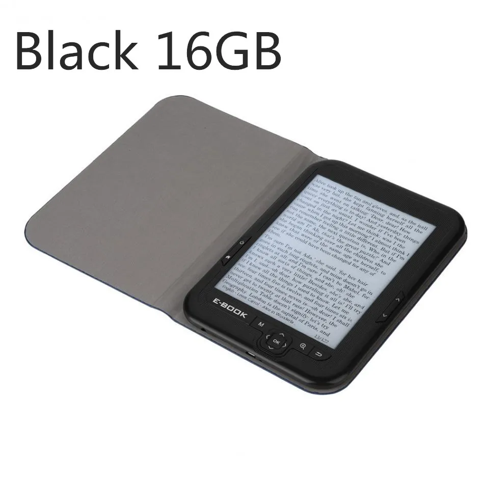 6 дюймов Mp3 плеер электронные чернила экран цифровой чтения электронных книг Встроенный 8 GB/16G rom и поддержка sd-карты(максимальная 64 ГБ) электронная книга чехол - Цвет: Black grey16G