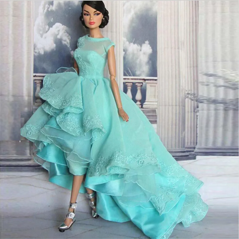 

Hi Lo Gown prom dress 2016 Amazing Scoop Puffy Sheer Lace Vestido de festa Appliques Women prom dresses
