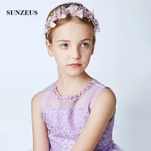 Фиолетовые повязки на голову с цветами ручной работы; Детские вечерние украшения для волос; ленты для подружки невесты; гирлянда; SG19