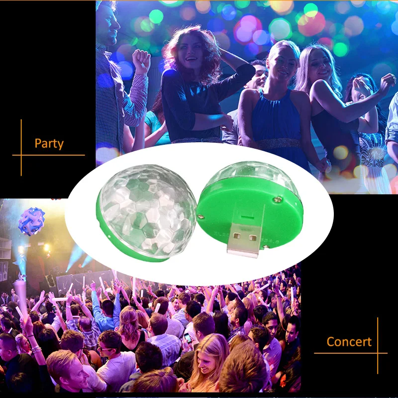 Mini USB Music Sensor Magic Stage Light Ball Portable Colorful Stage Lamp Projector Crystal Rotating Ball Disco Lights for Party (1)
