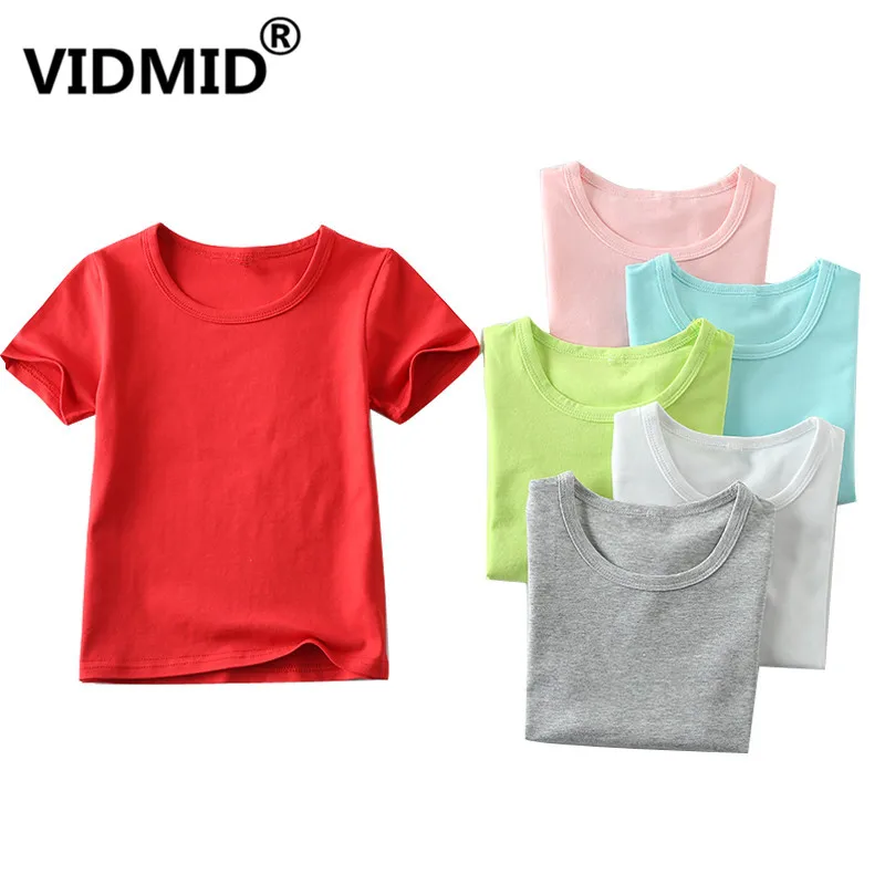 

VIDMID Summer Children T-Shirts Cotton Baby Boys Girls Tee Comfortable Tops Casual Kids Clothing boys cotton t-shirt tee 2001 02