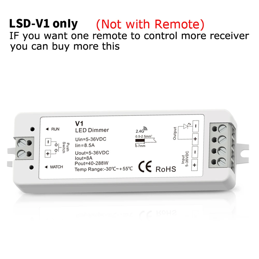 DC12-24V PK1/PK2/PK3 поворотная панель РЧ пульт дистанционного управления тусклый/ССТ/RGB светодиодный контроллер для одного цвета/цветовая температура/RGB светодиодный полосы - Цвет: LSD-V1 ONLY