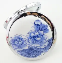 Бесплатная доставка китайское искусство керамики и металл компактный портативный косметическое зеркало, зеркало