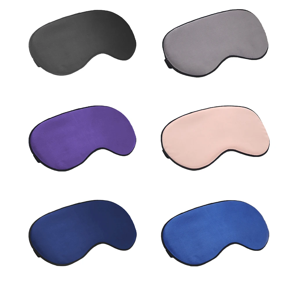 

Hot Sale 6 Colors Double Side Emulation Silk Sleep Eye Mask Adjustable Single Strap Unisex Travel Relax Blindfold Eyeshade