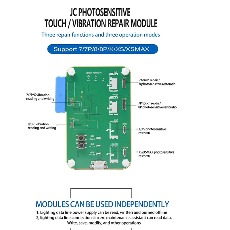 JC Pro1000S lcd сенсорный экран Фоточувствительный программист данных резервный модуль чтения записи для iPhone 8 8P X Phone Photoreceptor