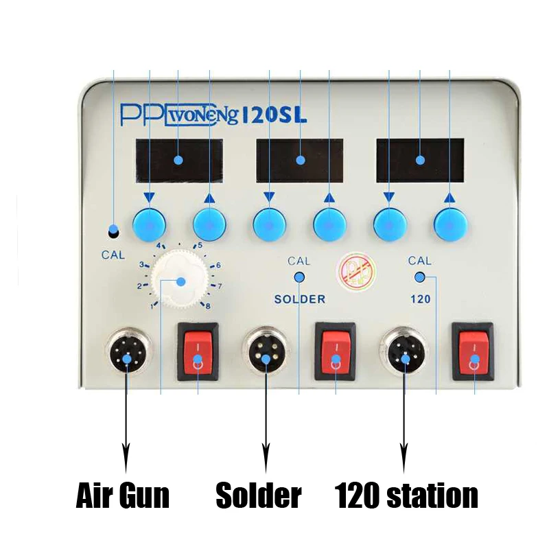 PPD120SL 3-в-1 умный A8 A9 Процессор паяльной станции и Термовоздушная паяльная станция PPD 120SL фена