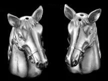 Stainless Steel Horse Head Salt and Pepper Shakers Hunting Gift Shooting Gift