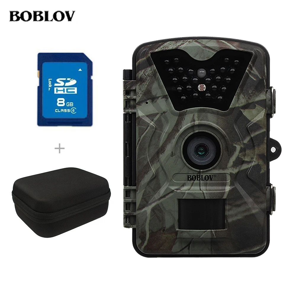 

BOBLOV CT008 Waterproof Hunting Trail Camera 12MP 1080P HD Night Vision Infrared Scouting Game Cam+8GB SD Card+Carrying Bag