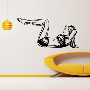 

Wall Decal Vinyl Sticker Sport Gym Fitness Body-building Girl Decor for Furniture Pattern Modern Single-piece Package Plastic