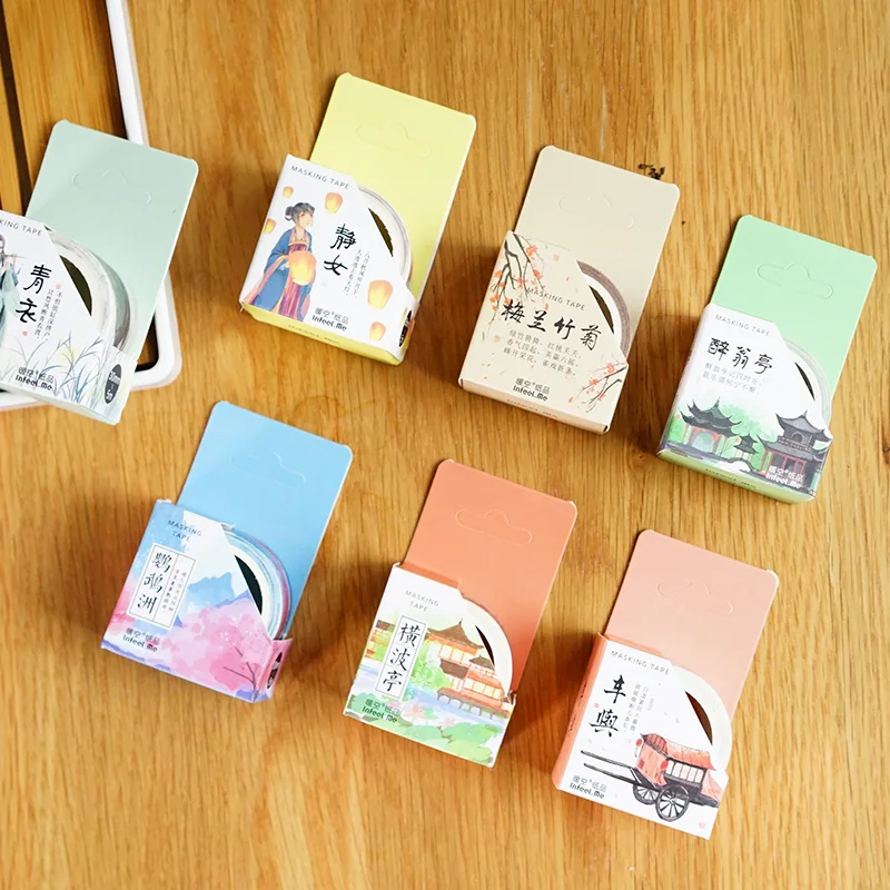 

12 Styles Chinese classical style Washi Tape Adhesive Tape DIY Planner Scrapbooking Sticker Label Masking Tape
