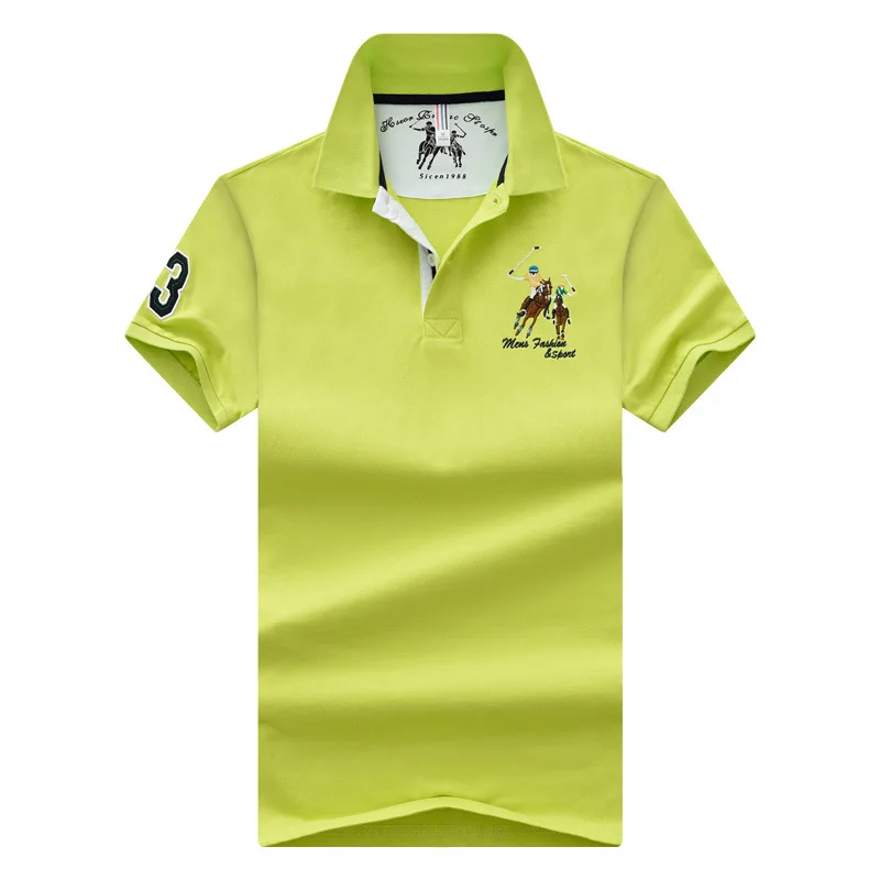 Высокое качество, топы и футболки, мужские рубашки поло, деловые мужские бренды рубашек-поло, 3D вышивка, Мужская рубашка поло, плюс размер, M-4XL - Цвет: green